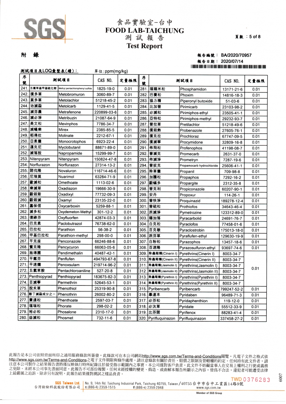 SGS農藥殘留檢驗-成桔10907-5